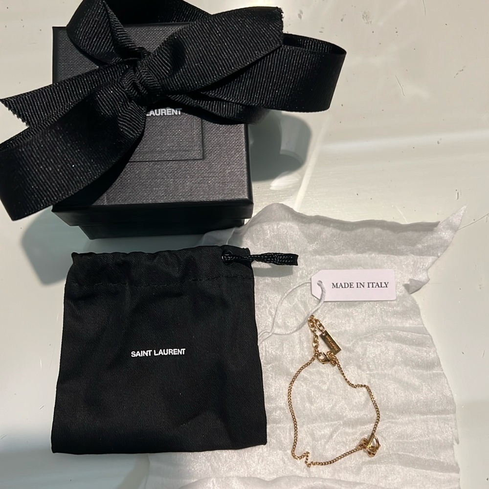 YSL Brass Monogram Twist Bracelet